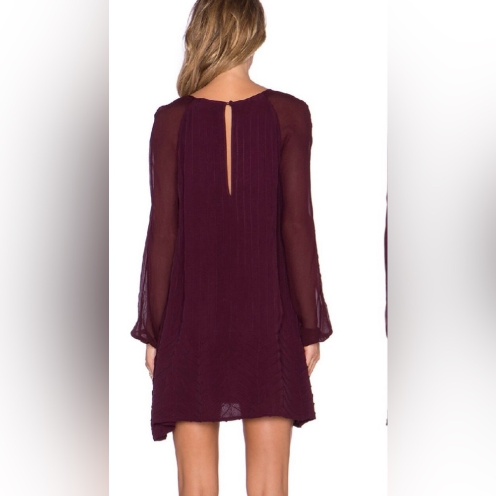 Cleobella Maroon Long Sleeve A Line Dress - Picture 4 of 12
